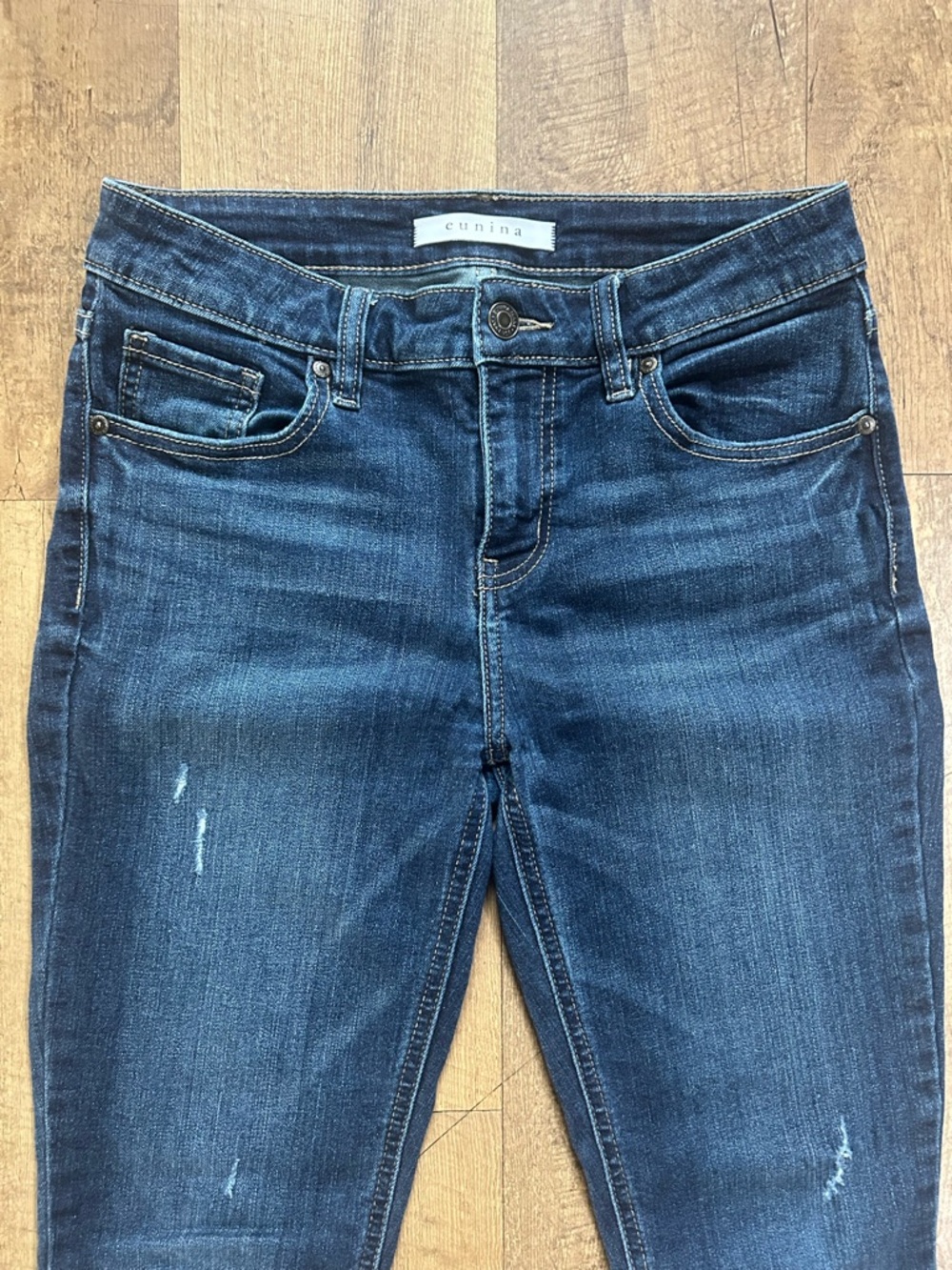 Eunina “Jude” Ankle Skinny Jeans Size 5 Mid Rise Dark Wash Stretch Denim - Picture 6 of 14